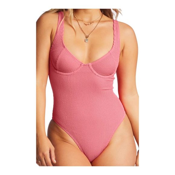 Billabong Pink Women's One Piece Swimsuit - Picture 1 of 7